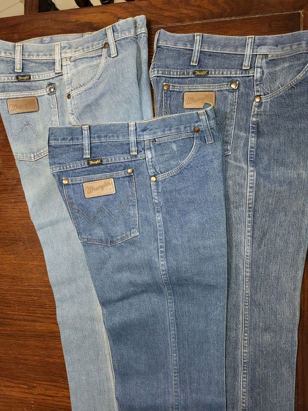 Lot of 3 Vintage Wrangler 936 Cowboy Cut Slim Fit Jeans 31x34 Blue Denim Bundle - Picture 2 of 16